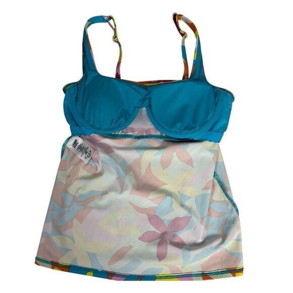 Lands End Women's size 6 Square Neck Underwire Tankini Swimsuit Top - Picture 6 of 8